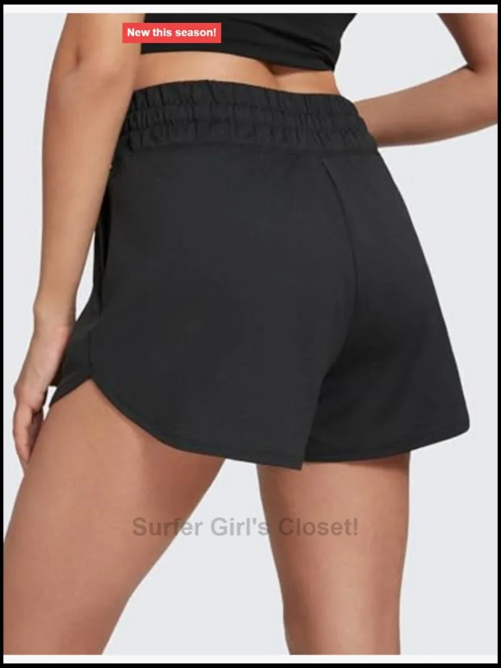High Waisted Dolphin Hem Sweat Shorts with Pockets 3
